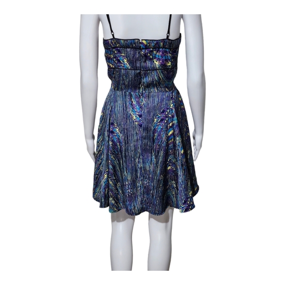 5|48 Nordstroms multicolored arts spaghetti straps fit & flare dress size Large - Picture 6 of 9